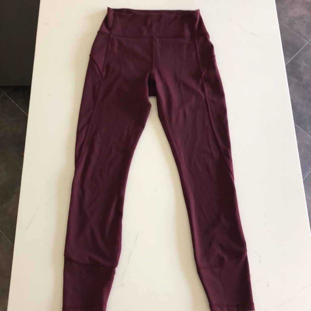 Size 6 Lululemon Burgundy Leggings- Full length